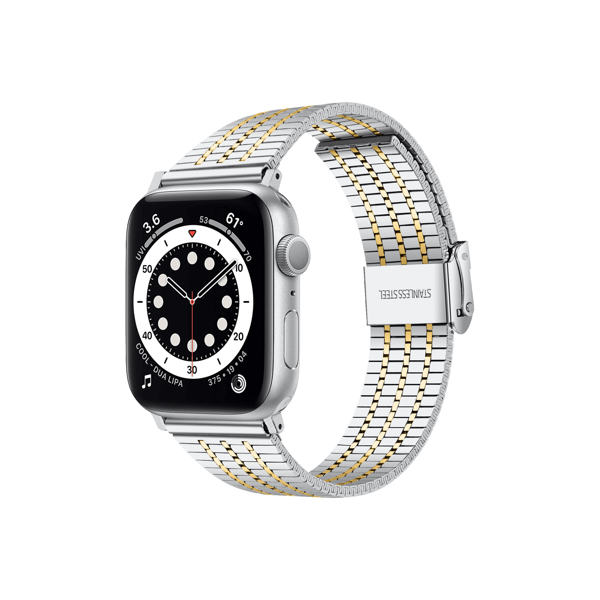 Elysium Edelstahlarmband in Silber-Gold – zweifarbiger Luxuslook für deine Apple Watch